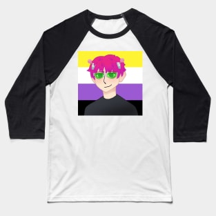 Saiki Non-Binary Pride Baseball T-Shirt